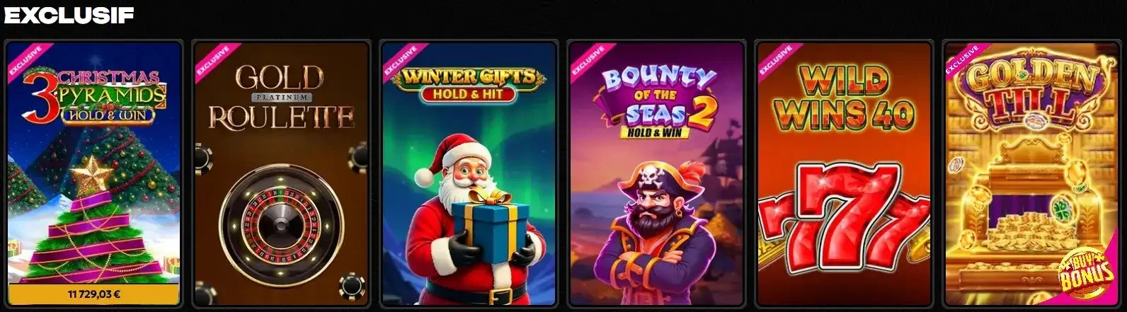 Jeux exclusifs Spinsy : Gold Roulette, Bounty of the Seas 2 et Wild Wins
